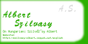 albert szilvasy business card